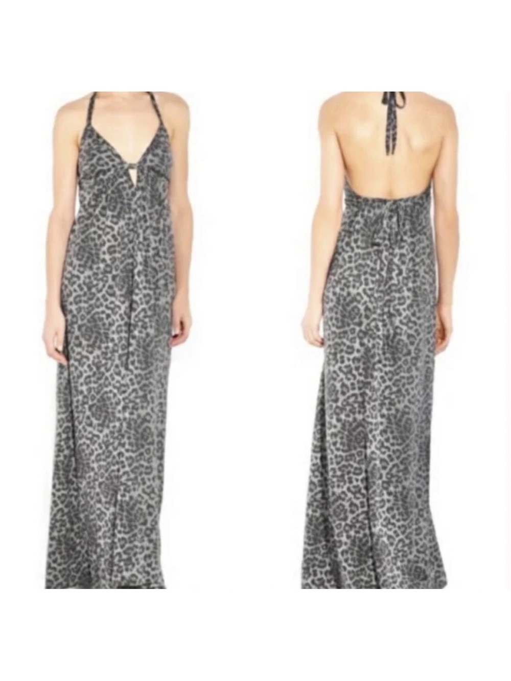REBECCA TAYLOR• leopard halter maxi dress